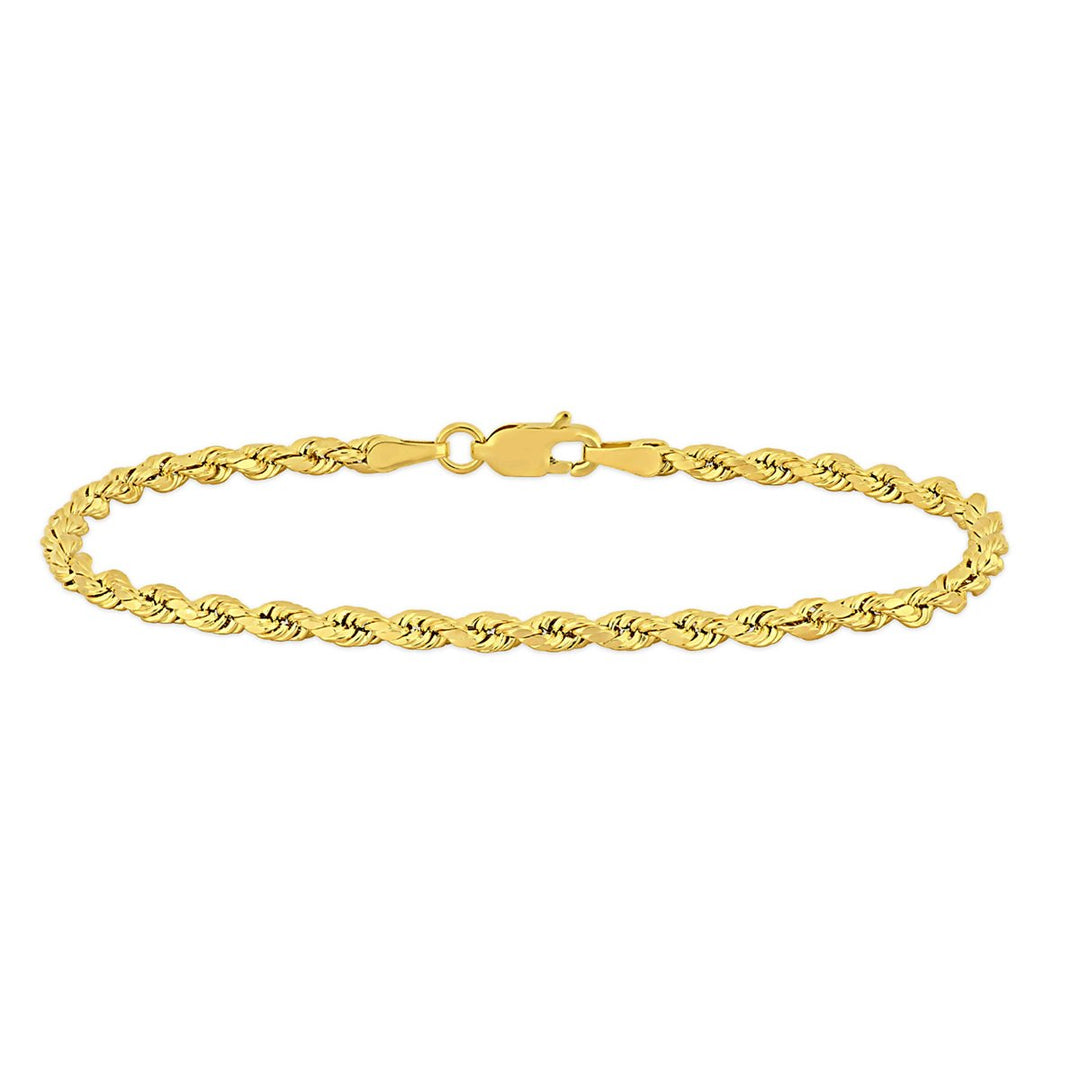 Rope Chain Bracelet in 10K Yellow Gold (7.5 inches) Image 1