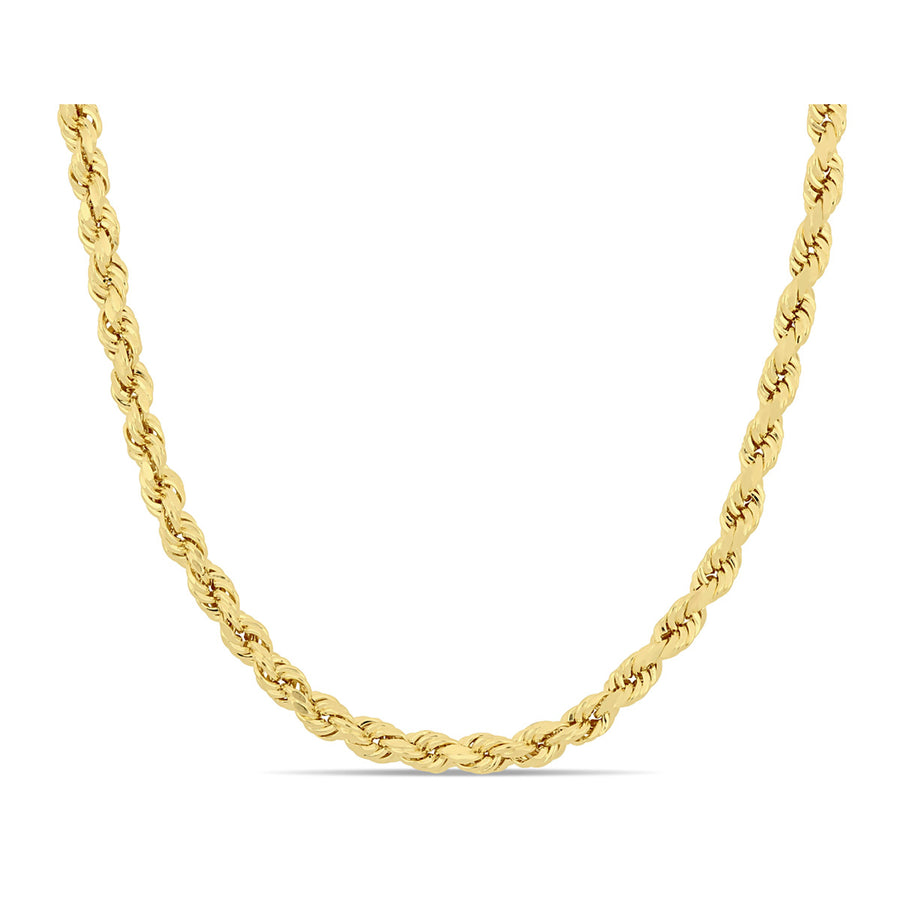 10K Yellow Gold Rope Chain Necklace (24 Inches) Image 1