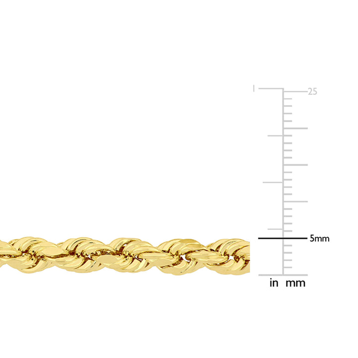 14K Yellow Gold Rope Chain Necklace (22 Inches) Image 3