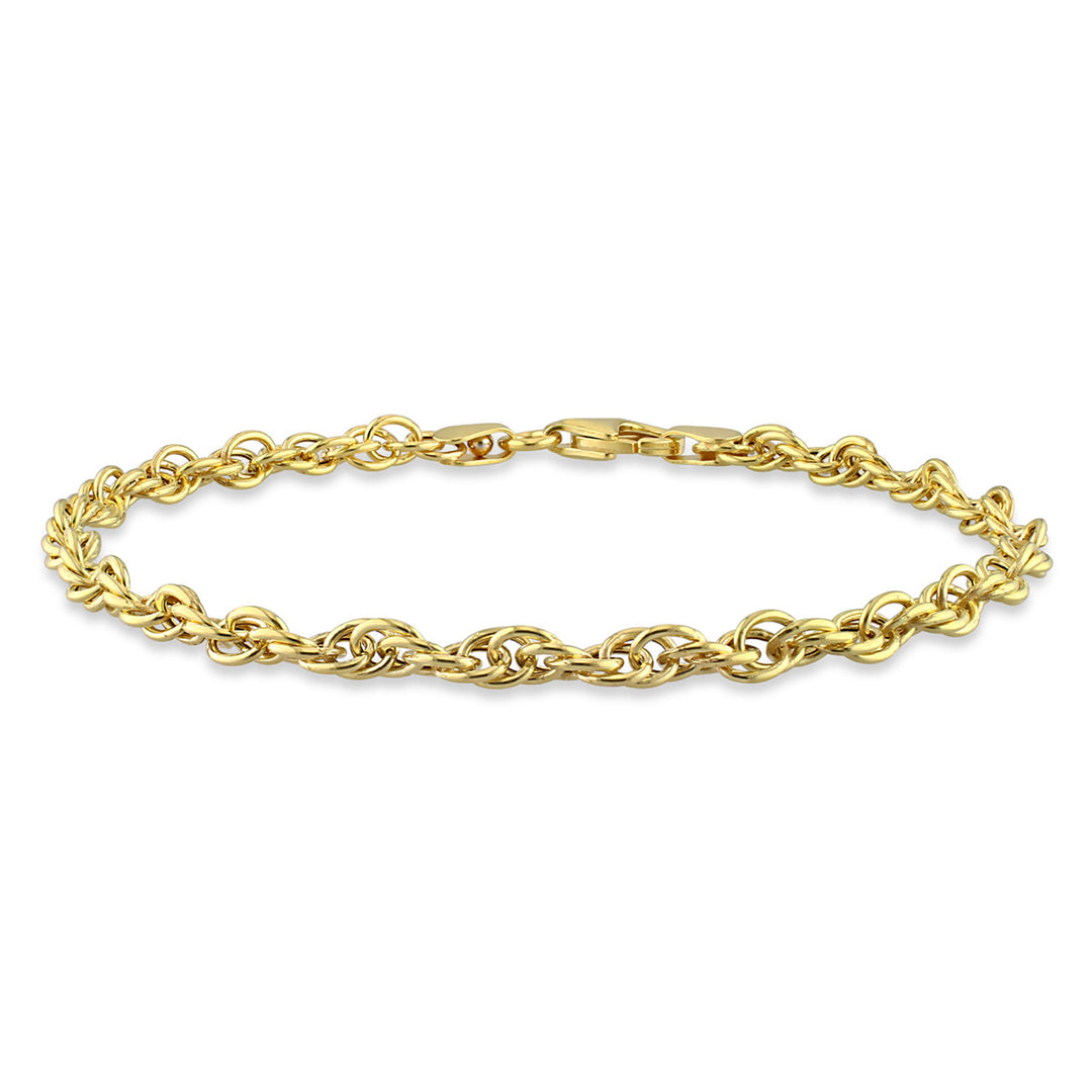 Singapore Chain Bracelet in Yellow Plated Sterling Silver (7.50 inches) Image 1