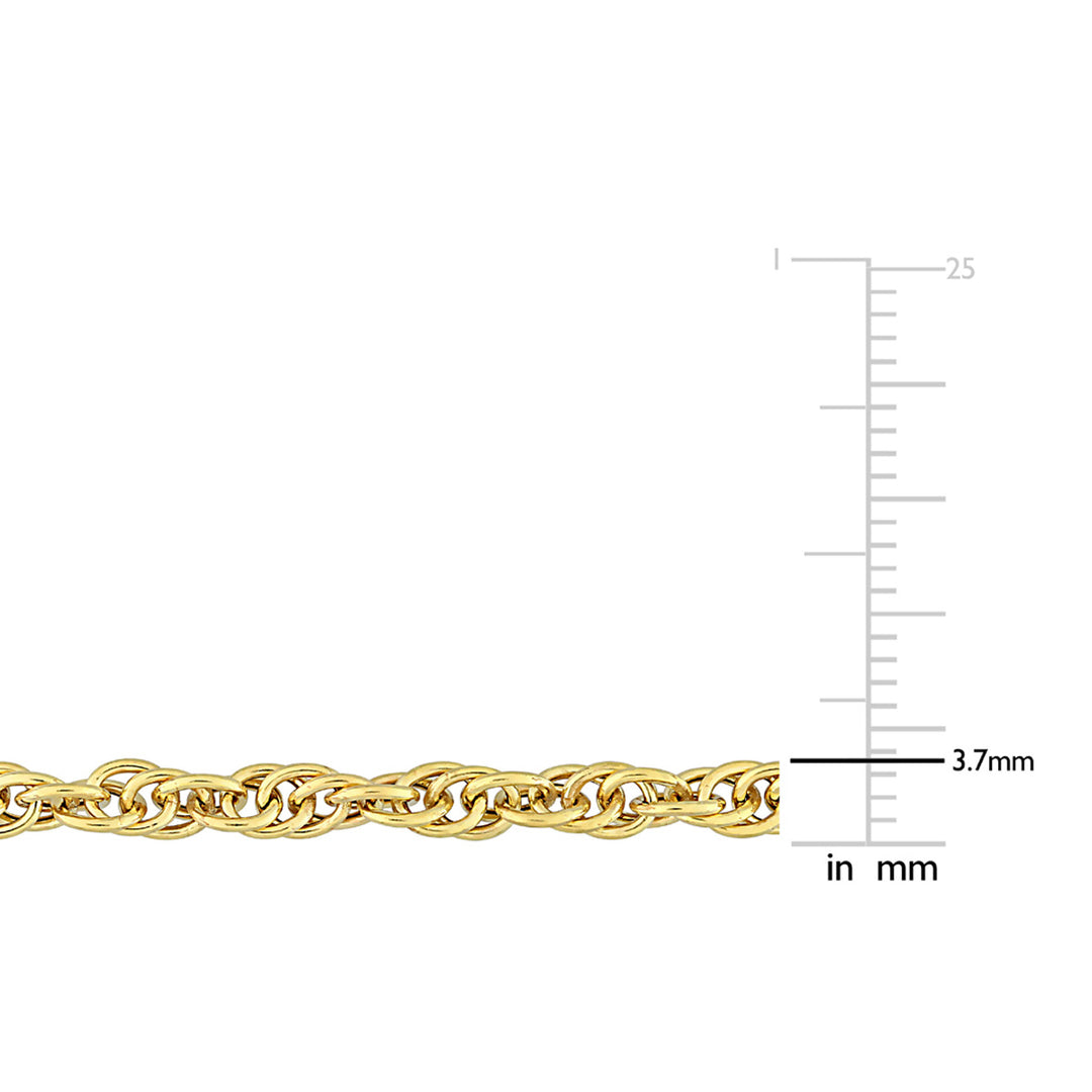 Singapore Chain Bracelet in Yellow Plated Sterling Silver (7.50 inches) Image 4