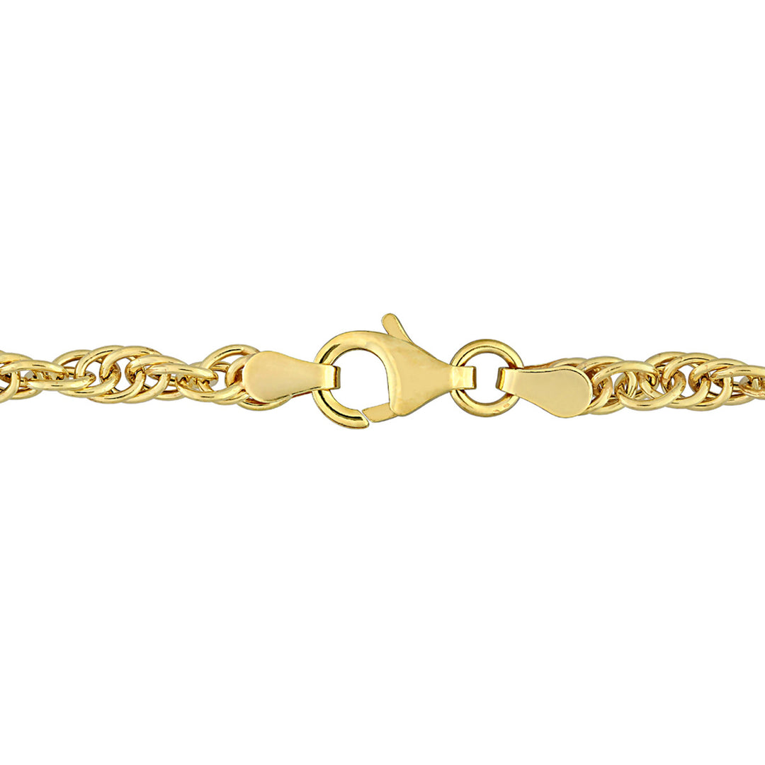 Singapore Chain Bracelet in Yellow Plated Sterling Silver (7.50 inches) Image 4