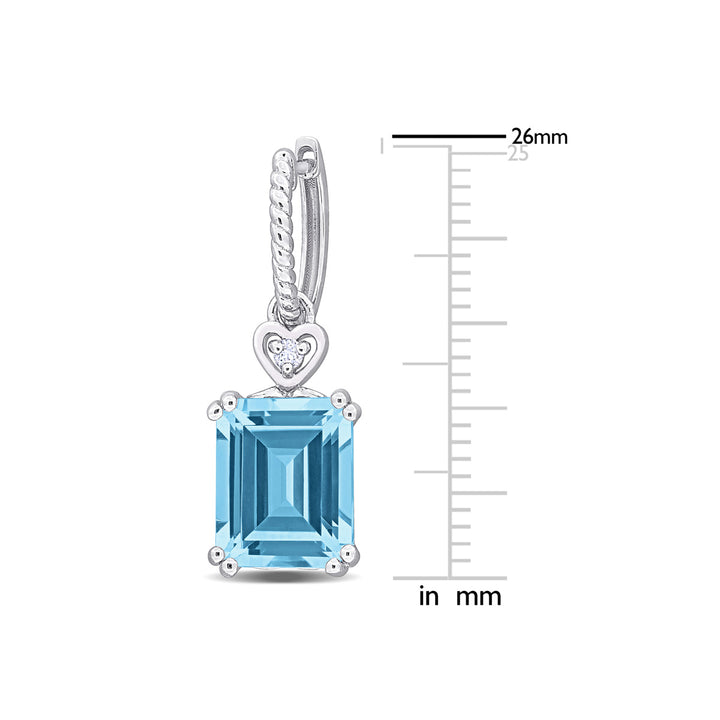 8.28 Carat (ctw) Blue Topaz Drop Earrings in Sterling Silver Image 4