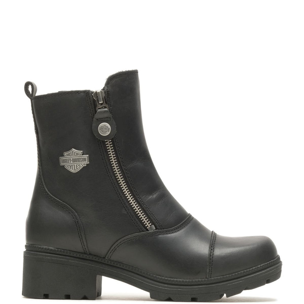 Harley-Davidson Womens Amherst Leather Riding Boots Black - D84236 BLACK Image 2