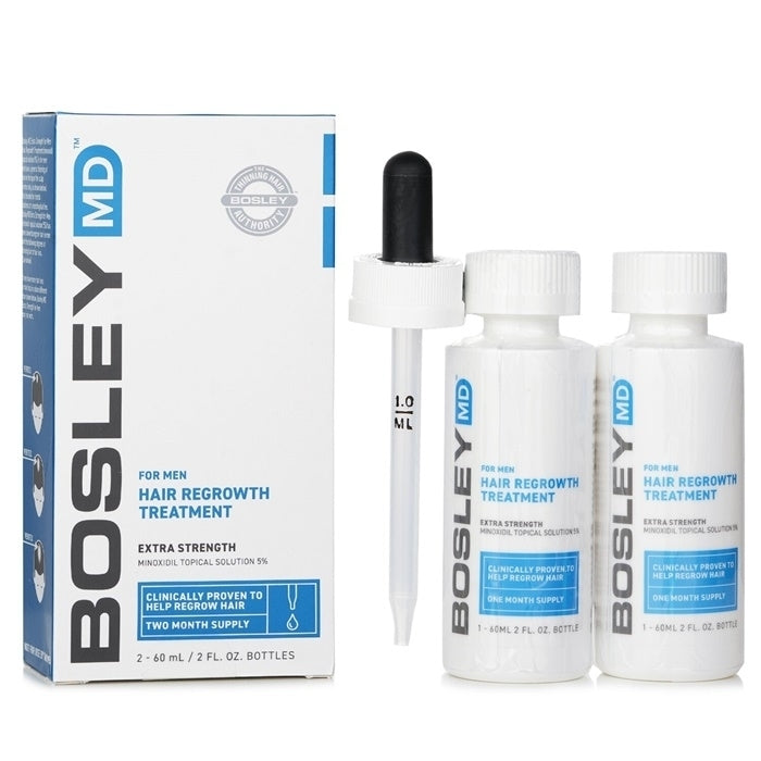 Bosley Mens Hair ReGrowth Treatment 5% Dropper 2x 60ml Image 1