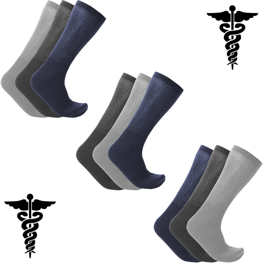 Multi-Pairs: Physician Approved Non-Binding Neuropathy Diabetic Crew Circulatory Socks Image 1