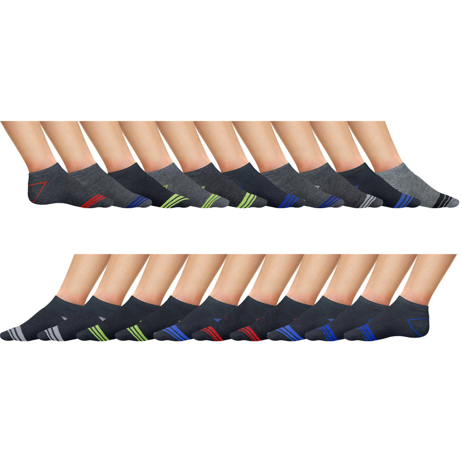 10/20-Pairs: Mens Moisture Wicking Performance Mesh Running Active Low-Cut Athletic Ankle Socks Image 1
