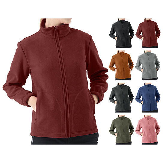 Multi-Pack: Womens Ultra-Soft Winter Warm Cozy Polar Fleece Zip Up Jacket Coat Image 3