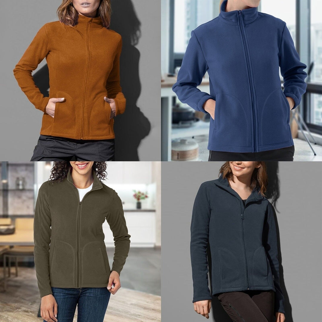 Multi-Pack: Womens Ultra-Soft Winter Warm Cozy Polar Fleece Zip Up Jacket Coat Image 11