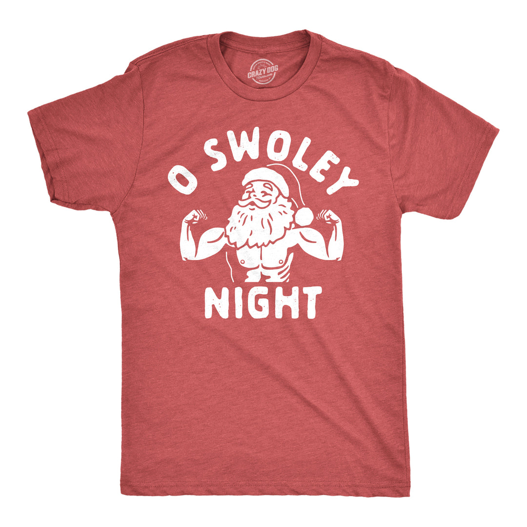 Mens O Swoley Night T Shirt Funny Xmas Buff Ripped Santa Claus Joke Tee For Guys Image 1