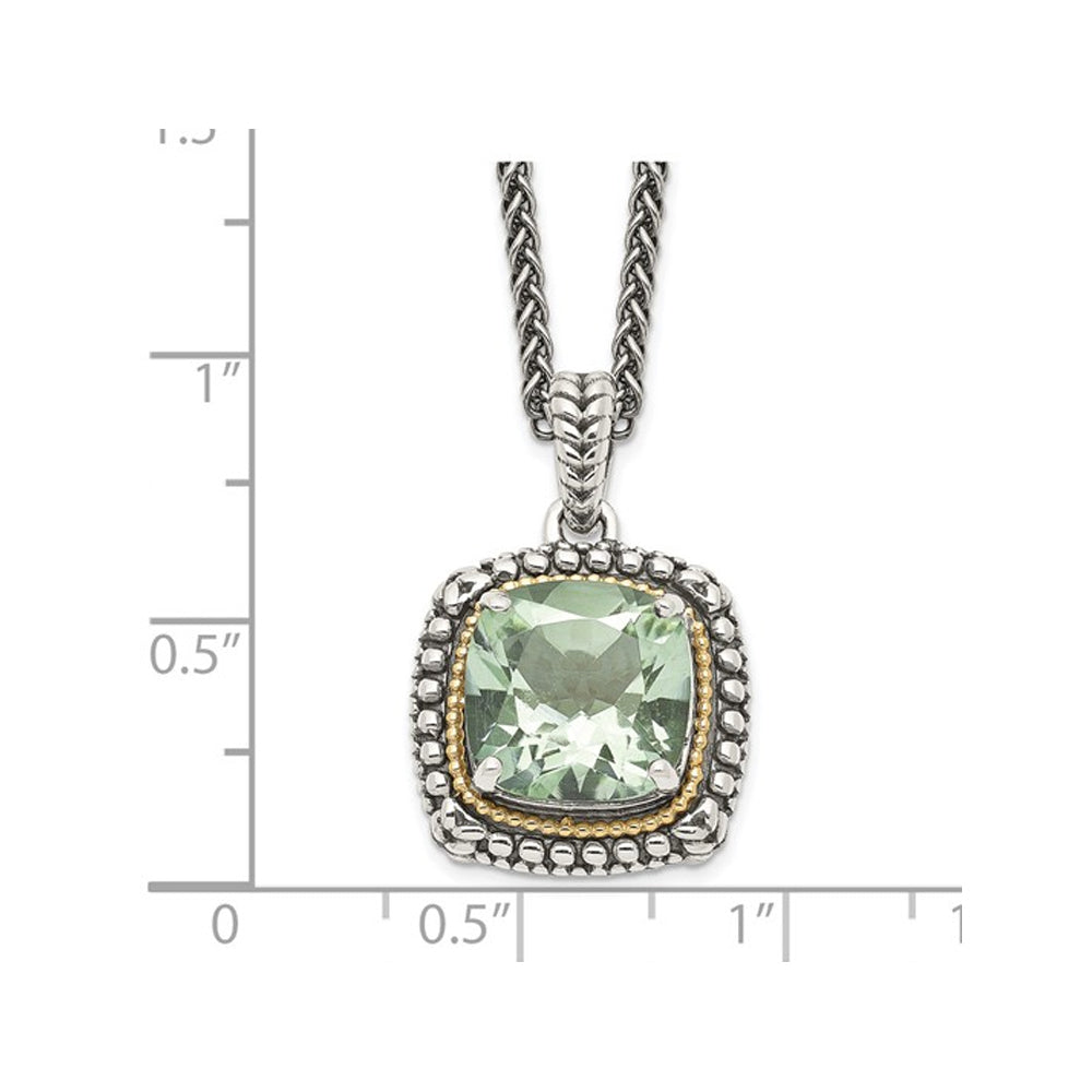 3.60 Carat (ctw) Green Quartz Pendant Necklace in Sterling Silver with Chain Image 4