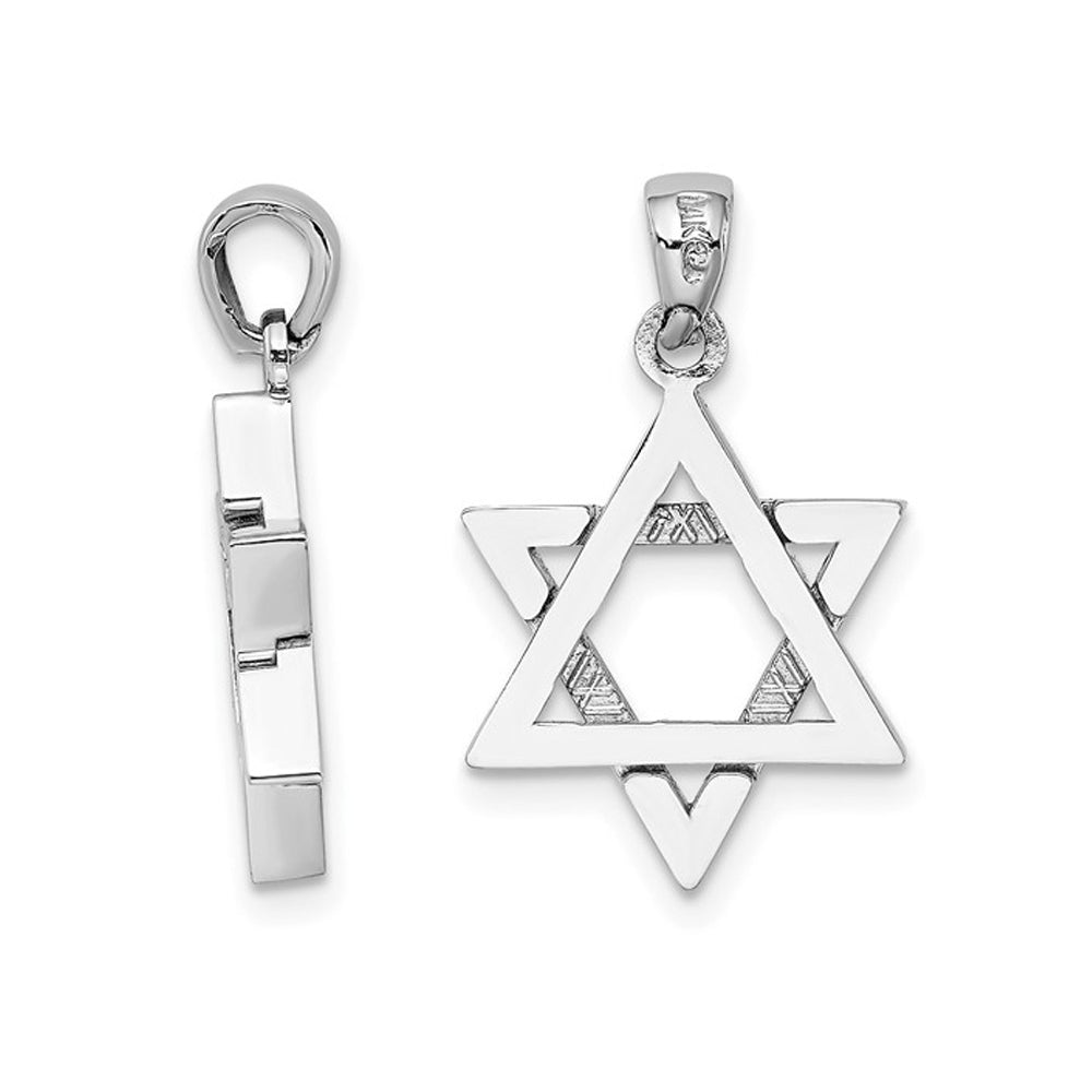 14K White Gold Star Of David Pendant (NO CHAIN) Image 2