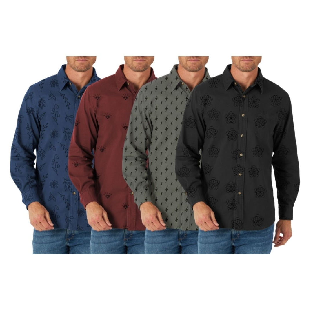 Mens Formal Slim Fit Button Down Long Sleeve Dress Shirts 3-Pack Cotton Variety Image 2