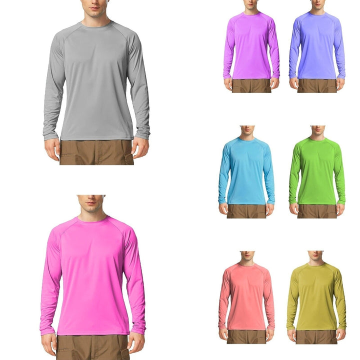 4-Pack: Mens Dri-Fit Moisture Wicking Athletic Cool Performance Slim Fit Long Sleeve T-Shirts Image 1