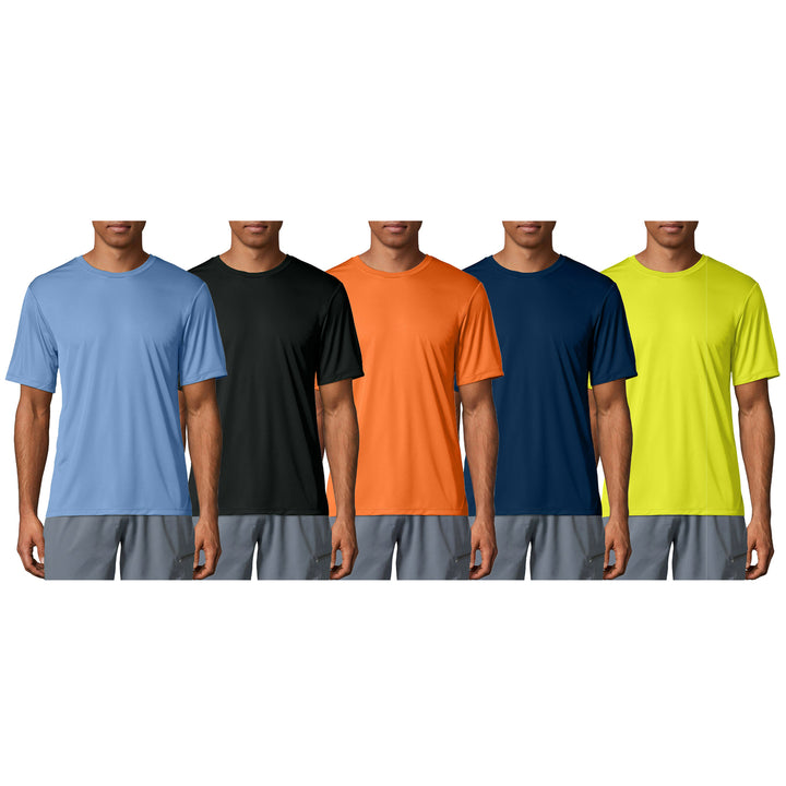 4-Pack: Mens Moisture Wicking Cool Dri-Fit Performance Short Sleeve Crew Neck T-Shirts Image 4
