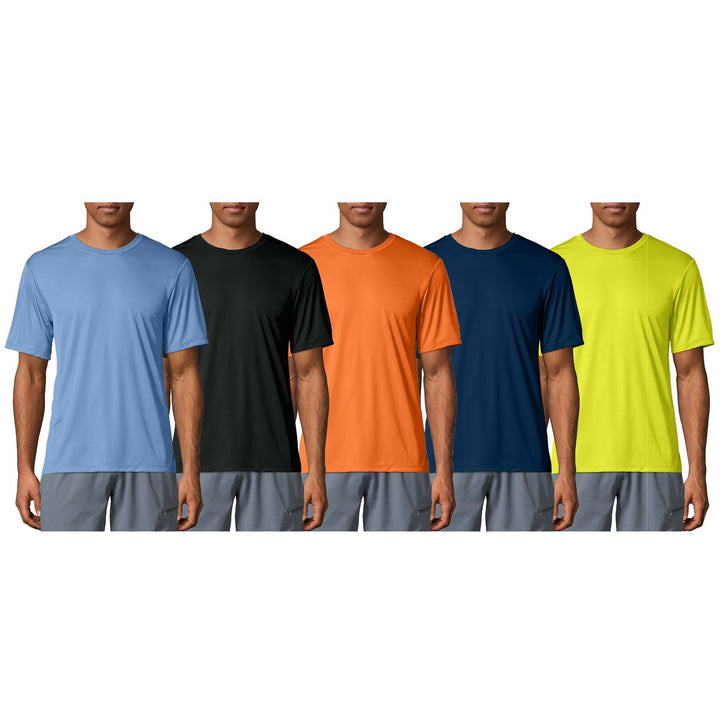 3-Pack: Mens Moisture Wicking Cool Dri-Fit Performance Short Sleeve Crew Neck T-Shirts Image 4