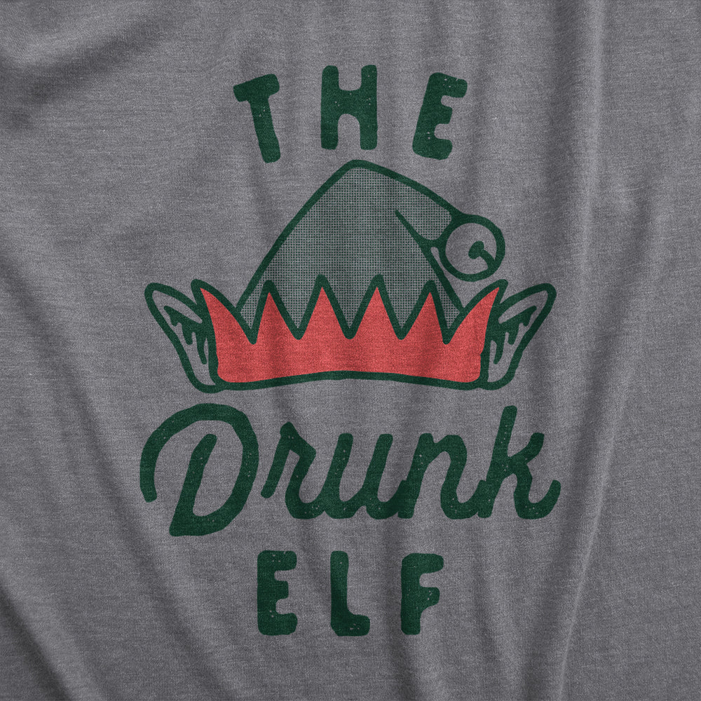 Womens The Drunk Elf T Shirt Funny Xmas Partying Drunken Elves Joke Tee For Ladies Image 2