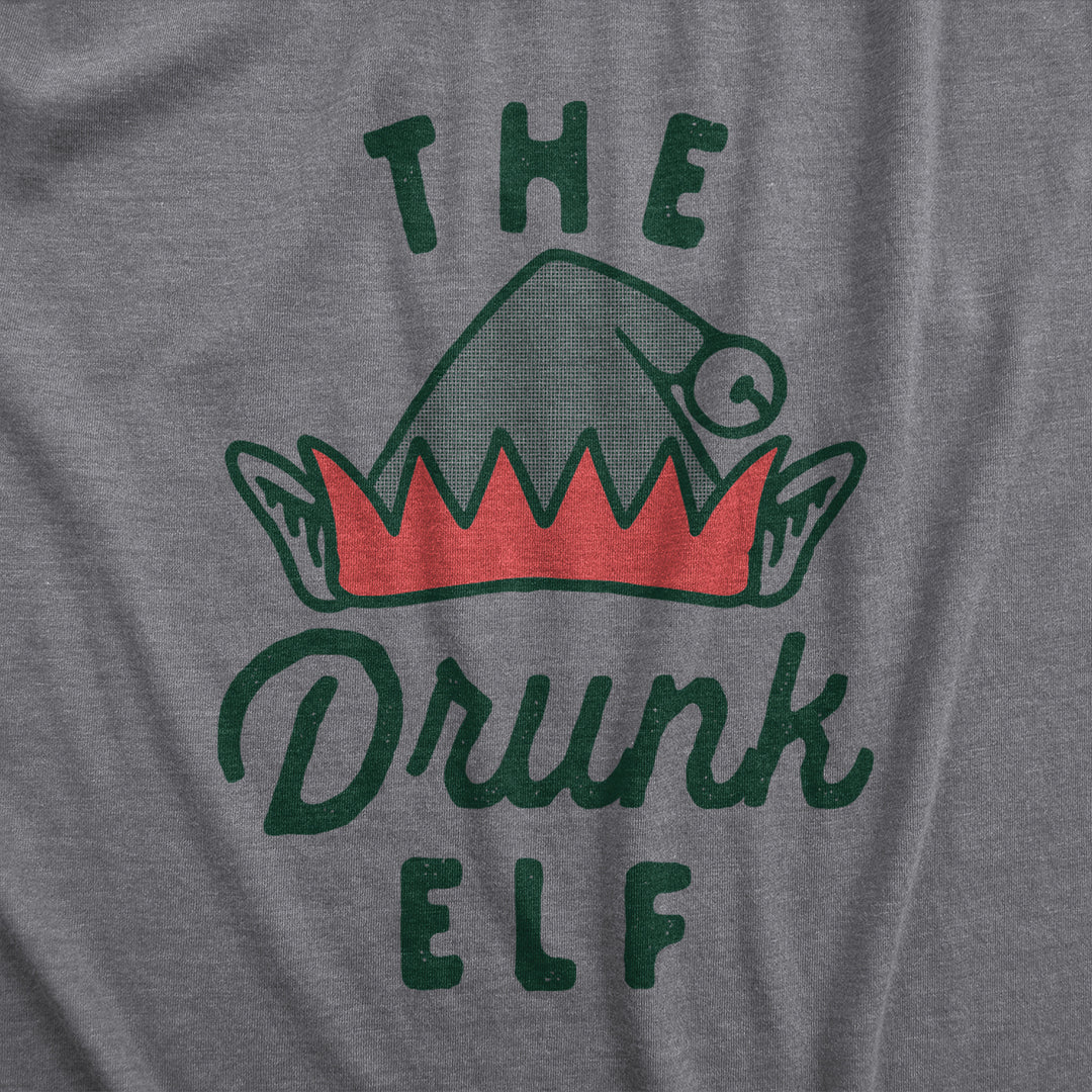 Womens The Drunk Elf T Shirt Funny Xmas Partying Drunken Elves Joke Tee For Ladies Image 2