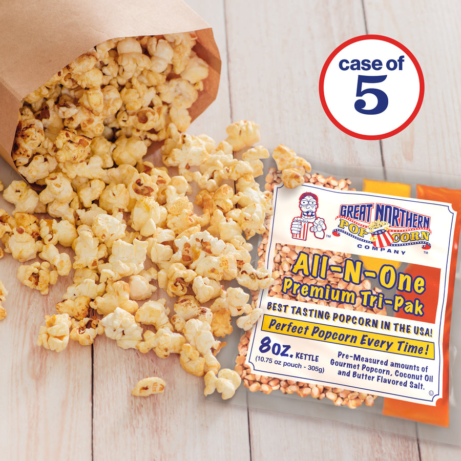 Great Northern Popcorn 8 oz Pack Pre-Measured Popcorn Kits 5 Count Movie Theater Style Image 1