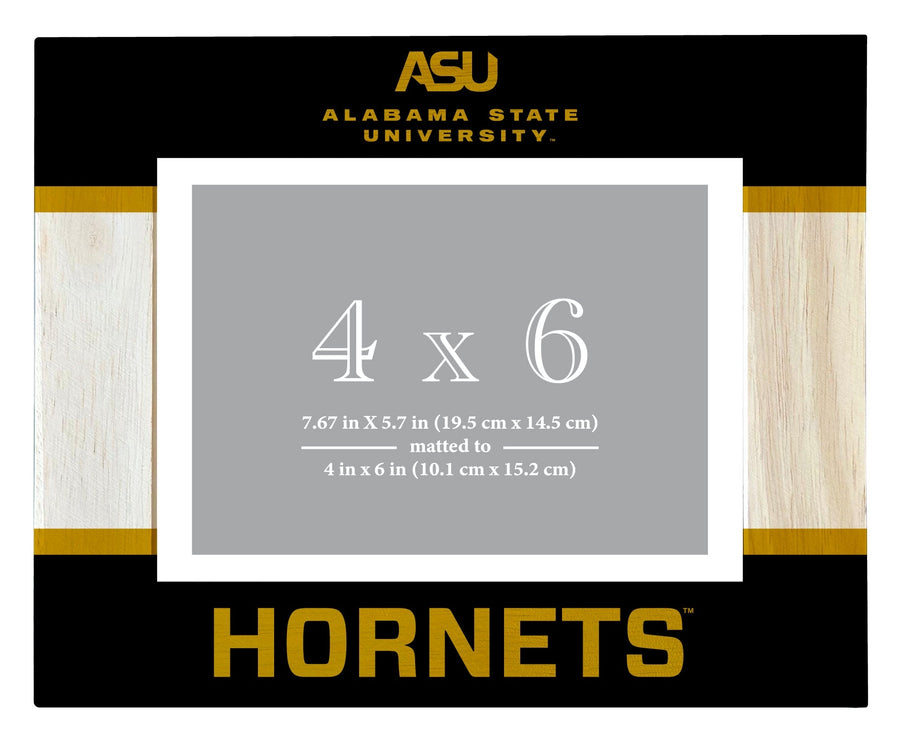 Alabama State University Wooden Photo Frame - Customizable 4 x 6 Inch - Elegant Matted Display for Memories Image 1