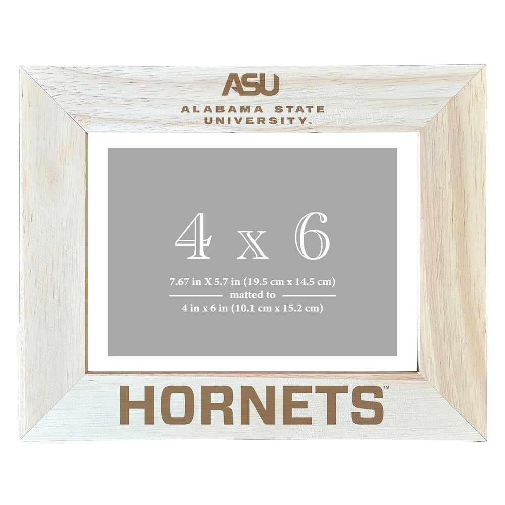 Alabama State University Wooden Photo Frame - Customizable 4 x 6 Inch - Elegant Matted Display for Memories Image 2