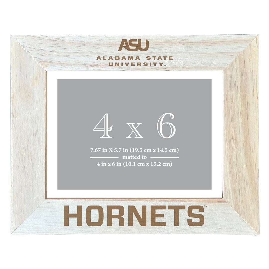 Alabama State University Wooden Photo Frame - Customizable 4 x 6 Inch - Elegant Matted Display for Memories Image 1