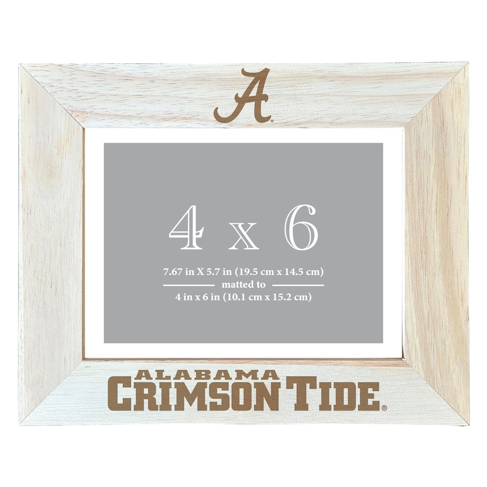 Alabama Crimson Tide Wooden Photo Frame - Customizable 4 x 6 Inch - Elegant Matted Display for Memories Image 2