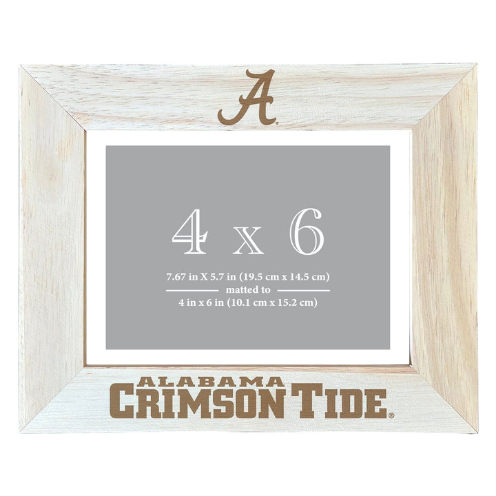 Alabama Crimson Tide Wooden Photo Frame - Customizable 4 x 6 Inch - Elegant Matted Display for Memories Image 2