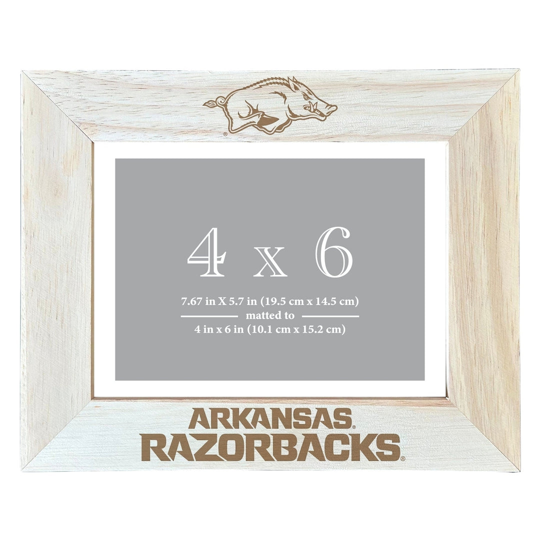 Arkansas Razorbacks Wooden Photo Frame - Customizable 4 x 6 Inch - Elegant Matted Display for Memories Image 2