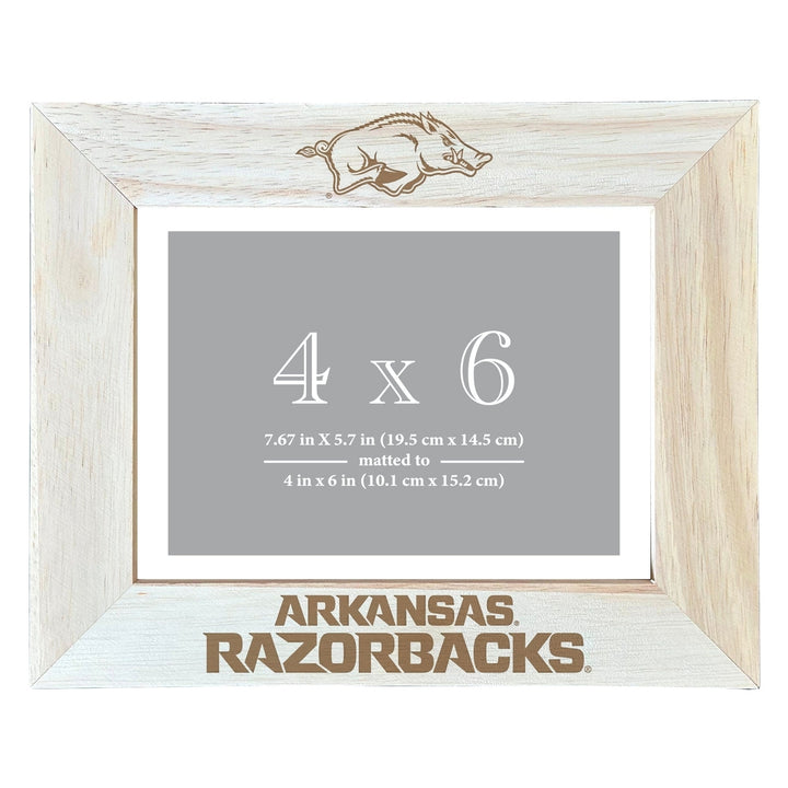 Arkansas Razorbacks Wooden Photo Frame - Customizable 4 x 6 Inch - Elegant Matted Display for Memories Image 2