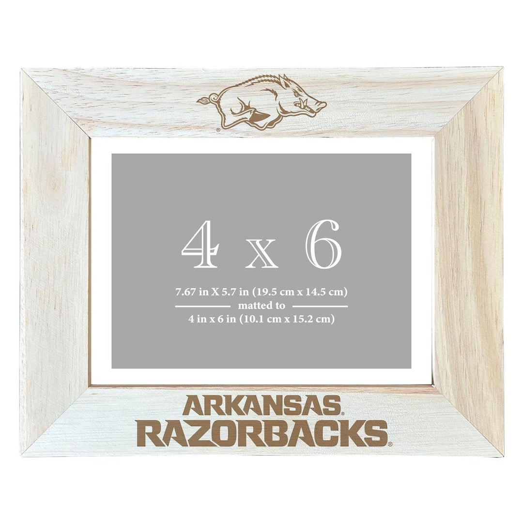 Arkansas Razorbacks Wooden Photo Frame - Customizable 4 x 6 Inch - Elegant Matted Display for Memories Image 1