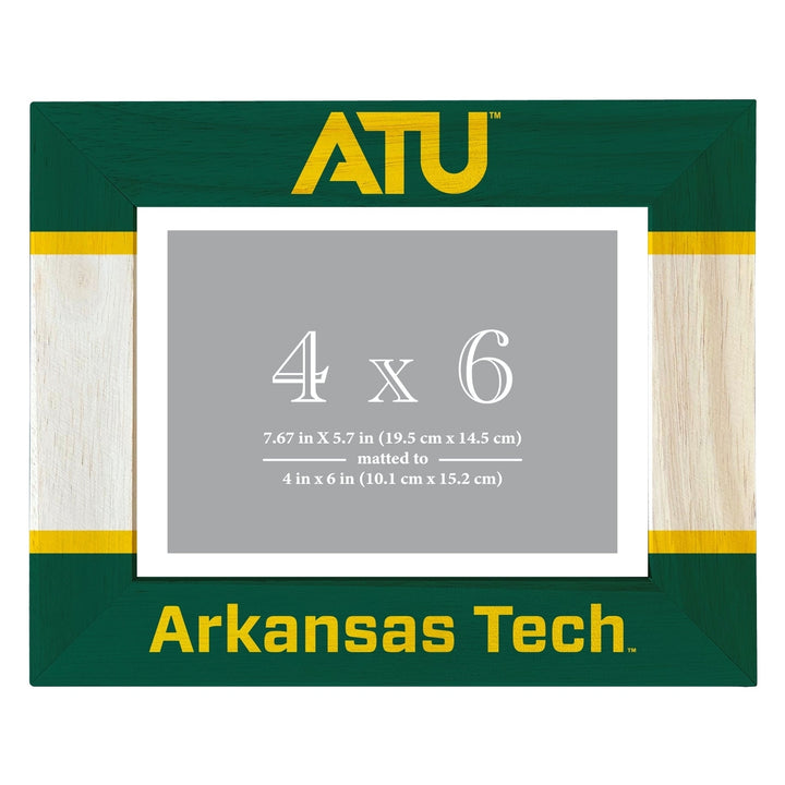 Arkansas Tech University Wooden Photo Frame - Customizable 4 x 6 Inch - Elegant Matted Display for Memories Image 1