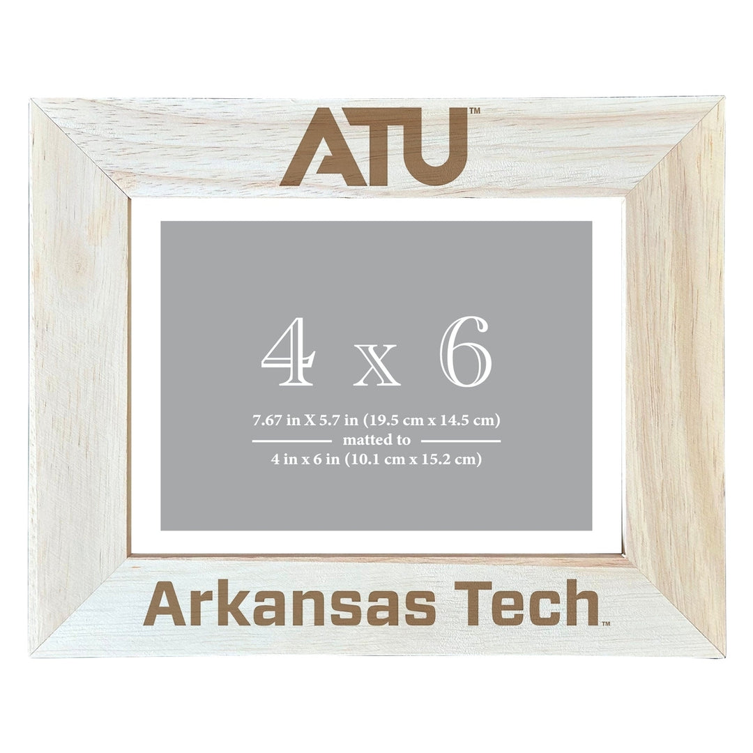 Arkansas Tech University Wooden Photo Frame - Customizable 4 x 6 Inch - Elegant Matted Display for Memories Image 2