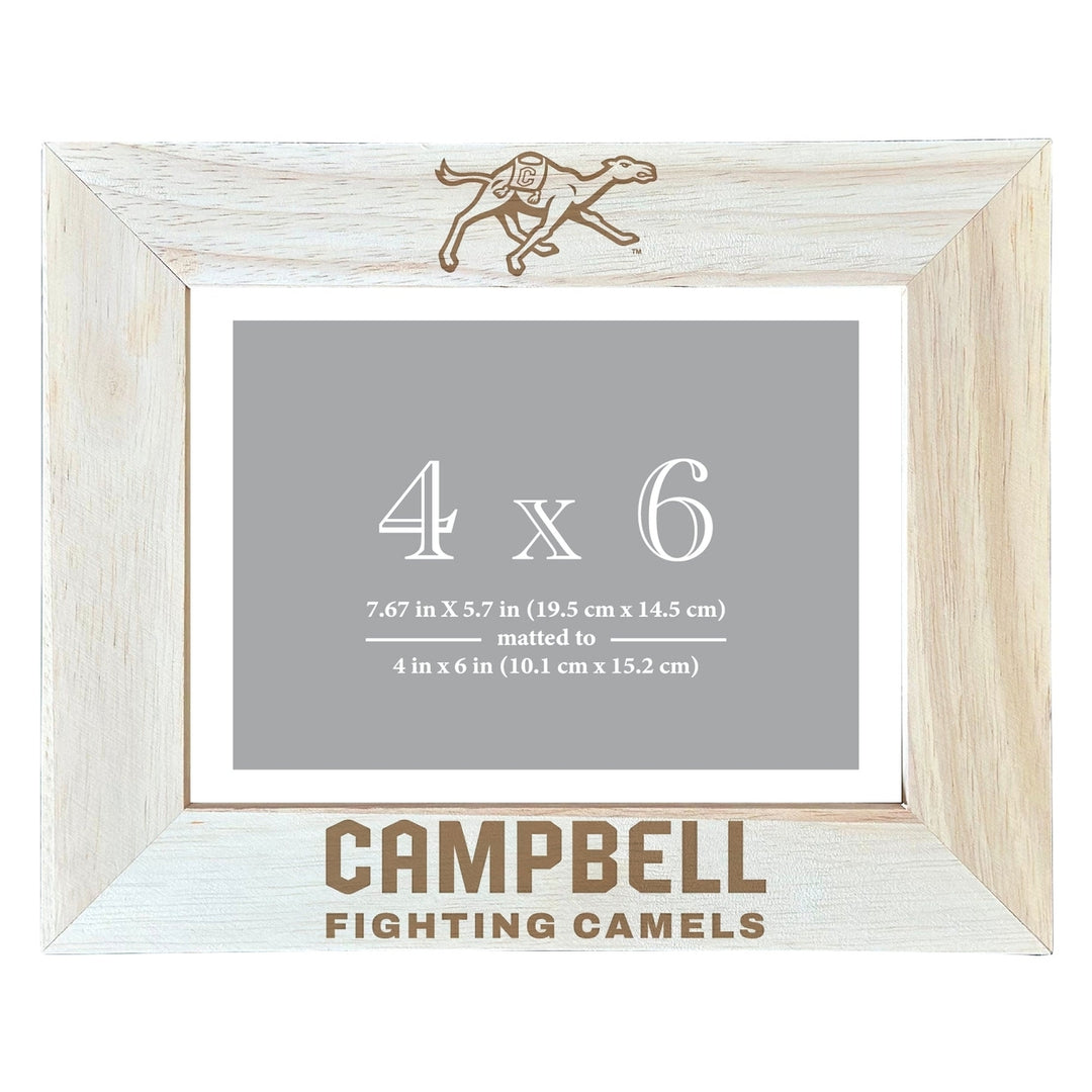 Campbell University Fighting Camels Wooden Photo Frame - Customizable 4 x 6 Inch - Elegant Matted Display for Memories Image 2