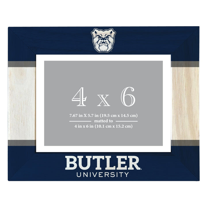 Butler Bulldogs Wooden Photo Frame - Customizable 4 x 6 Inch - Elegant Matted Display for Memories Image 1