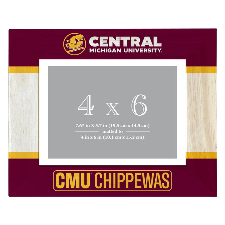 Central Michigan University Wooden Photo Frame - Customizable 4 x 6 Inch - Elegant Matted Display for Memories Image 1