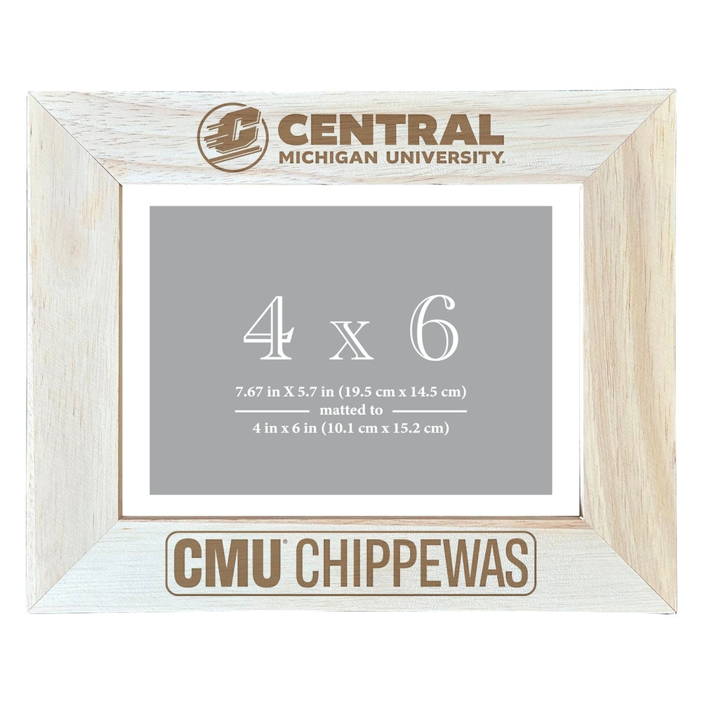 Central Michigan University Wooden Photo Frame - Customizable 4 x 6 Inch - Elegant Matted Display for Memories Image 2