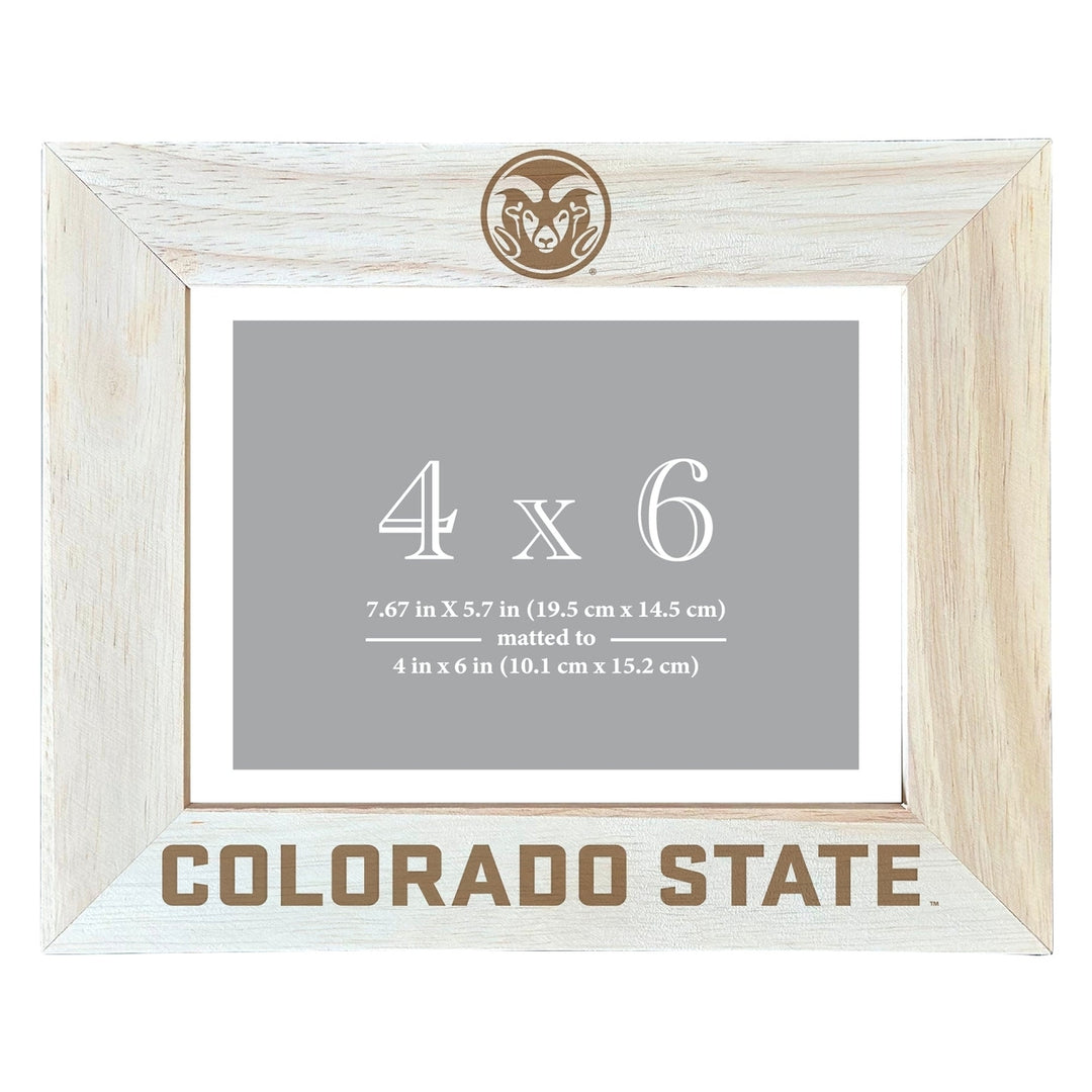 Colorado State Rams Wooden Photo Frame - Customizable 4 x 6 Inch - Elegant Matted Display for Memories Image 2