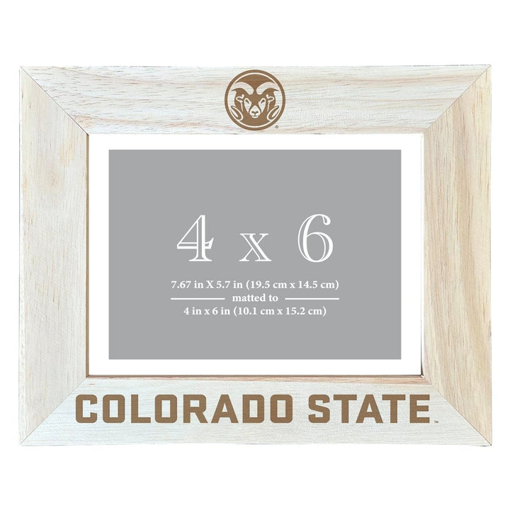 Colorado State Rams Wooden Photo Frame - Customizable 4 x 6 Inch - Elegant Matted Display for Memories Image 1