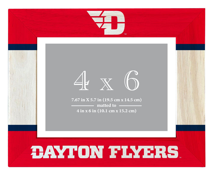 Dayton Flyers Wooden Photo Frame - Customizable 4 x 6 Inch - Elegant Matted Display for Memories Image 1