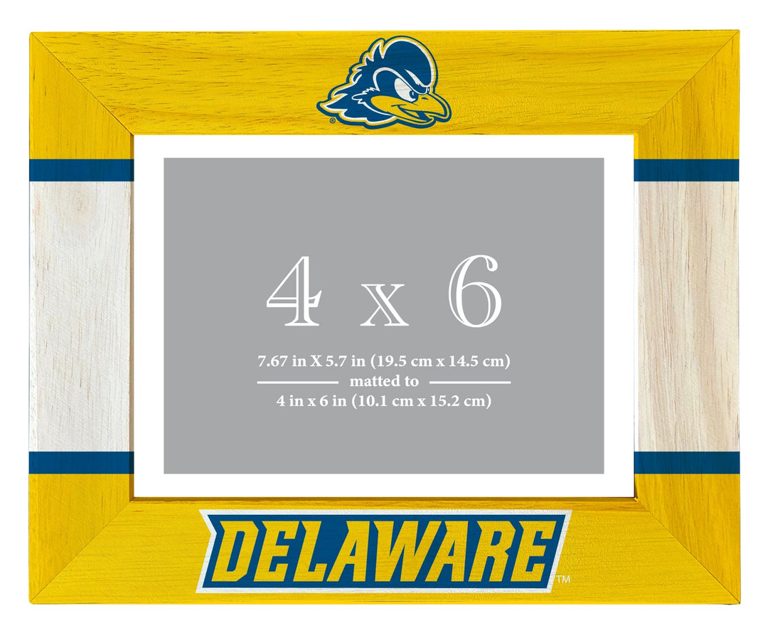 Delaware Blue Hens Wooden Photo Frame - Customizable 4 x 6 Inch - Elegant Matted Display for Memories Image 1