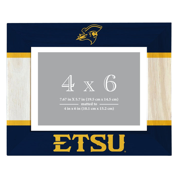 East Tennessee State University Wooden Photo Frame - Customizable 4 x 6 Inch - Elegant Matted Display for Memories Image 1