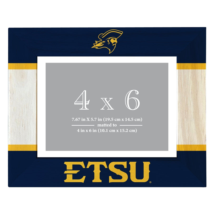 East Tennessee State University Wooden Photo Frame - Customizable 4 x 6 Inch - Elegant Matted Display for Memories Image 1