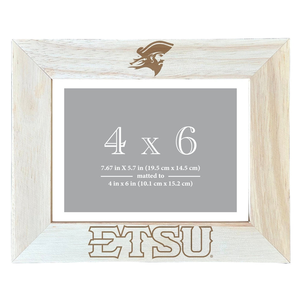 East Tennessee State University Wooden Photo Frame - Customizable 4 x 6 Inch - Elegant Matted Display for Memories Image 2