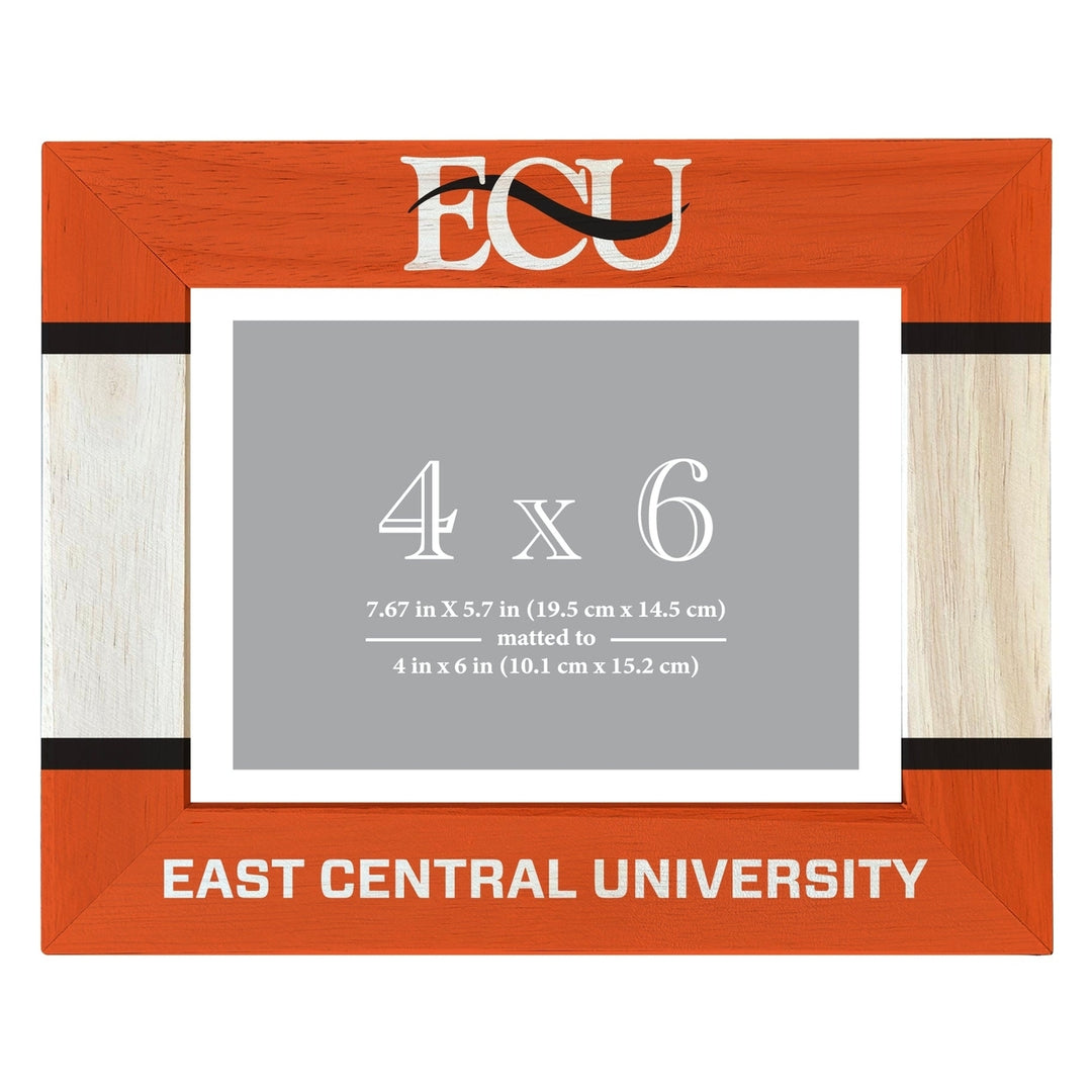East Central University Tigers Wooden Photo Frame Matted to 4 x 6 Inch Image 1