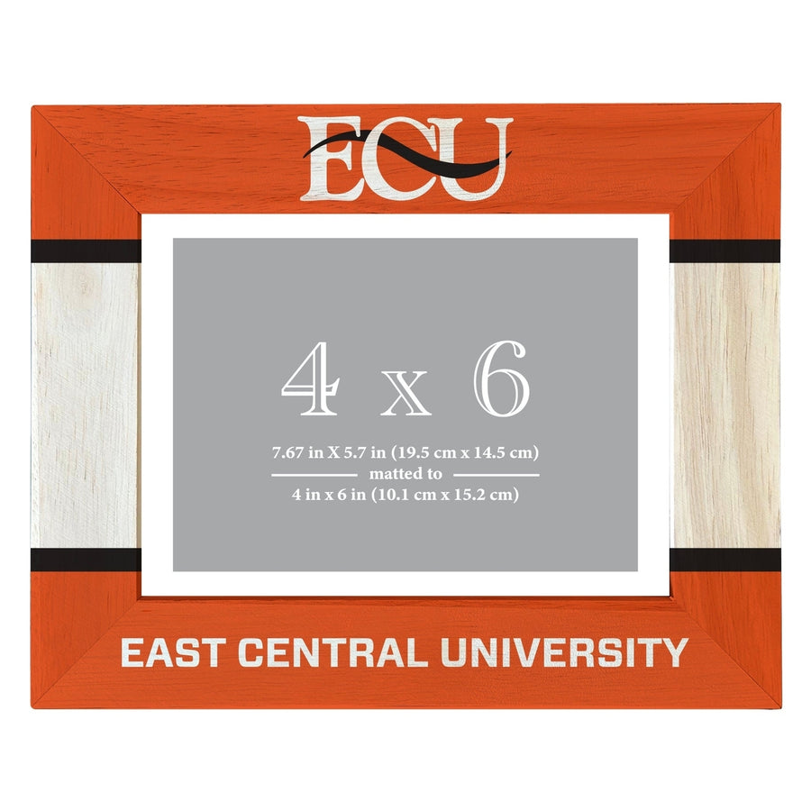 East Central University Tigers Wooden Photo Frame Matted to 4 x 6 Inch Image 1