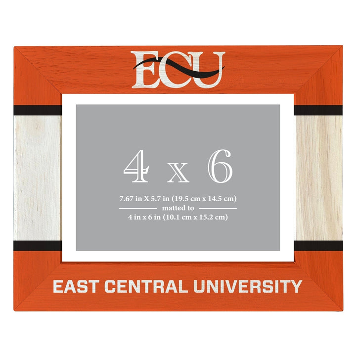 East Central University Tigers Wooden Photo Frame - Customizable 4 x 6 Inch - Elegant Matted Display for Memories Image 1