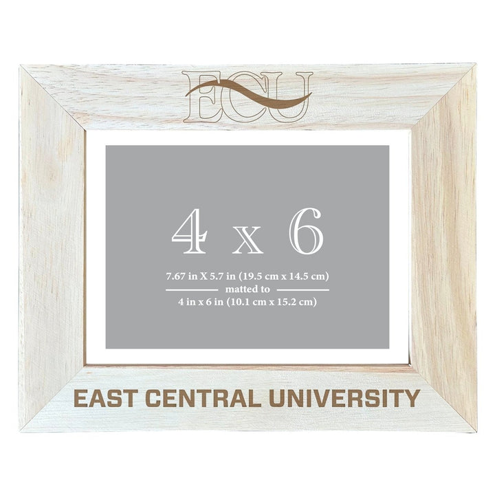 East Central University Tigers Wooden Photo Frame - Customizable 4 x 6 Inch - Elegant Matted Display for Memories Image 1