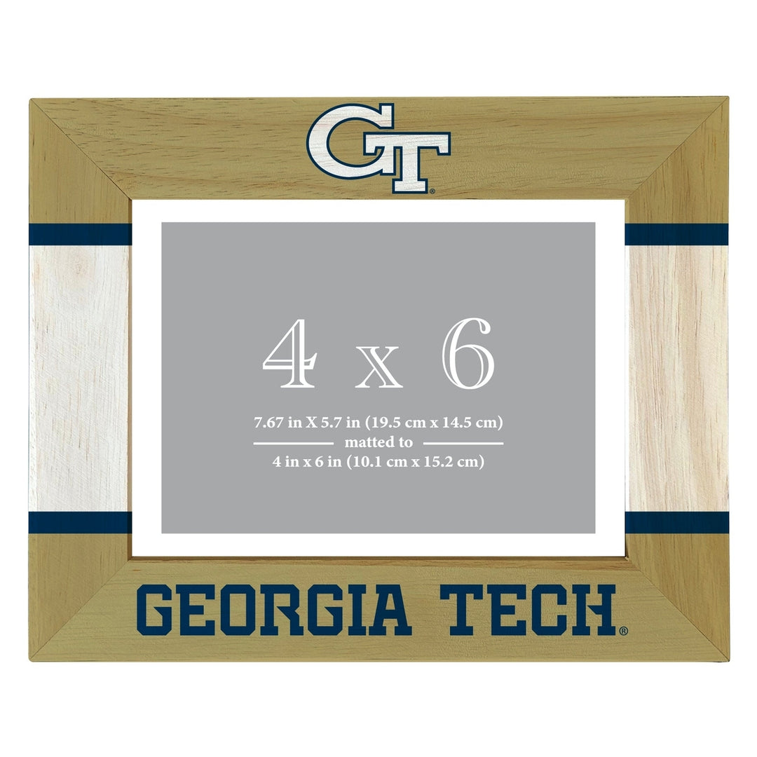 Georgia Tech Yellow Jackets Wooden Photo Frame Matted to 4 x 6 Inch Image 1