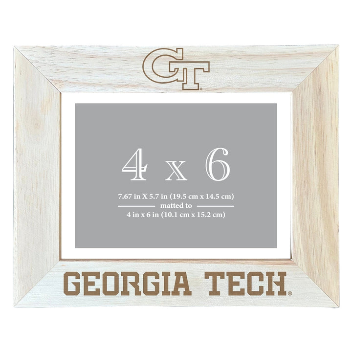 Georgia Tech Yellow Jackets Wooden Photo Frame - Customizable 4 x 6 Inch - Elegant Matted Display for Memories Image 2